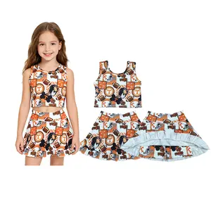 Football Girls 2-Piece Outfit | Tank Top + Ruffle Skirt Set for Toddlers & Kids