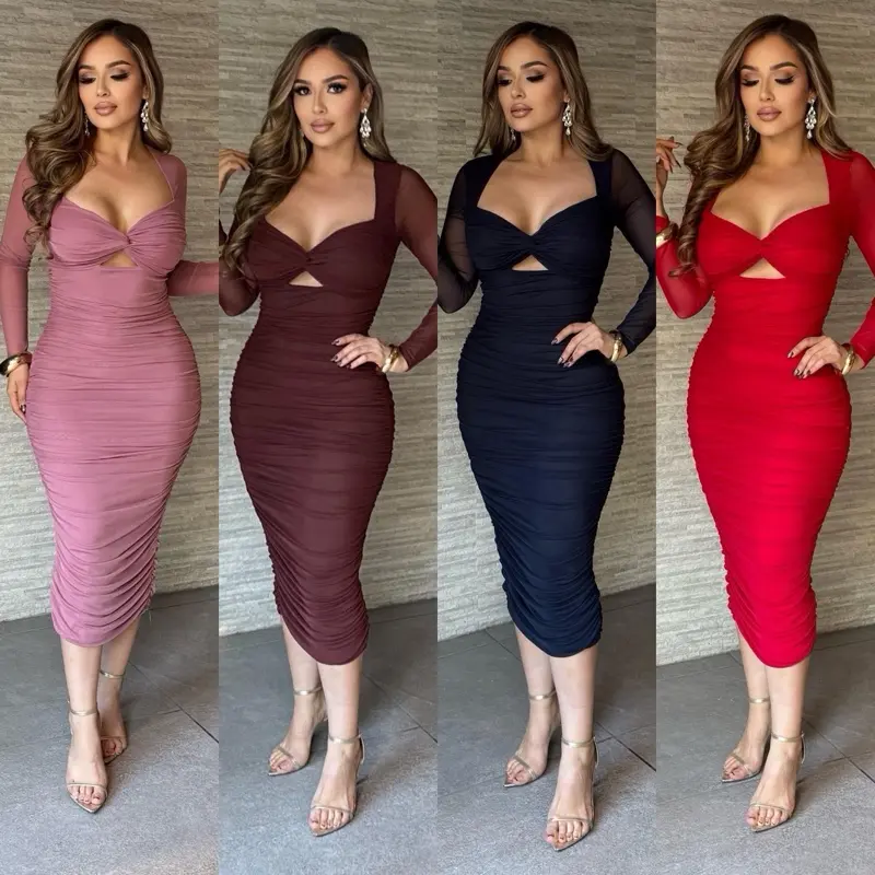 Selina mesh elegant midi dress
