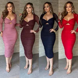 Selina mesh elegant midi dress