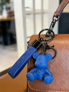 Blue Bear Keychain, Casual Random Print, All Seasons Accessory, Perfect Gift for Couples, Valentine's Day Surprise, Daily Use Charm