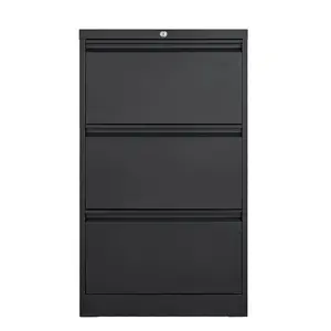 Heavy Duty Wide Lateral File Cabinet – 3 Drawer Steel Filing Cabinet with Lock, Large Capacity Office Storage, Card Holder, Fits Legal/Letter/F4/A4 Files, Black & White