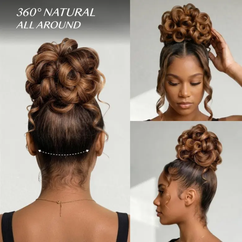 UNice 360 HD Lace Front Wig, 250% High Density Pre-plucked Luxury Raw Virgin Human Hair, Caramel Brown with Money Piece Highlights, Body Waves