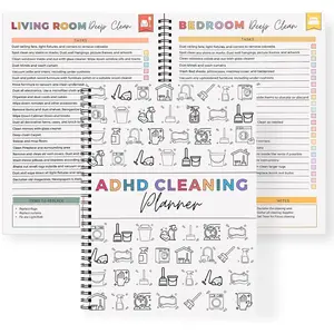 Cleaning Planner,Daily Weekly Monthly Schedule & Checklist, Chore Chart for Adults Women Teens,  & Family Cleaning Organizer with DIY Templates