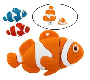 2.0 or 3.0 in 16gb - 32gb - 64gb - 128gb Clown Fish Ocean Animal Orange Red Blue Novelty Cartoon Cute Gift USB Flash Thumb Drive