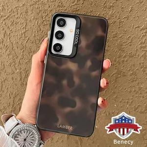 Vintage Amber Patterned Phone Case Compatible with Galaxy S23 Ultra S24 Plus S25 S22+ Shockproof Drop Protection Durable PC Smartphone Cover Cellphone Protective