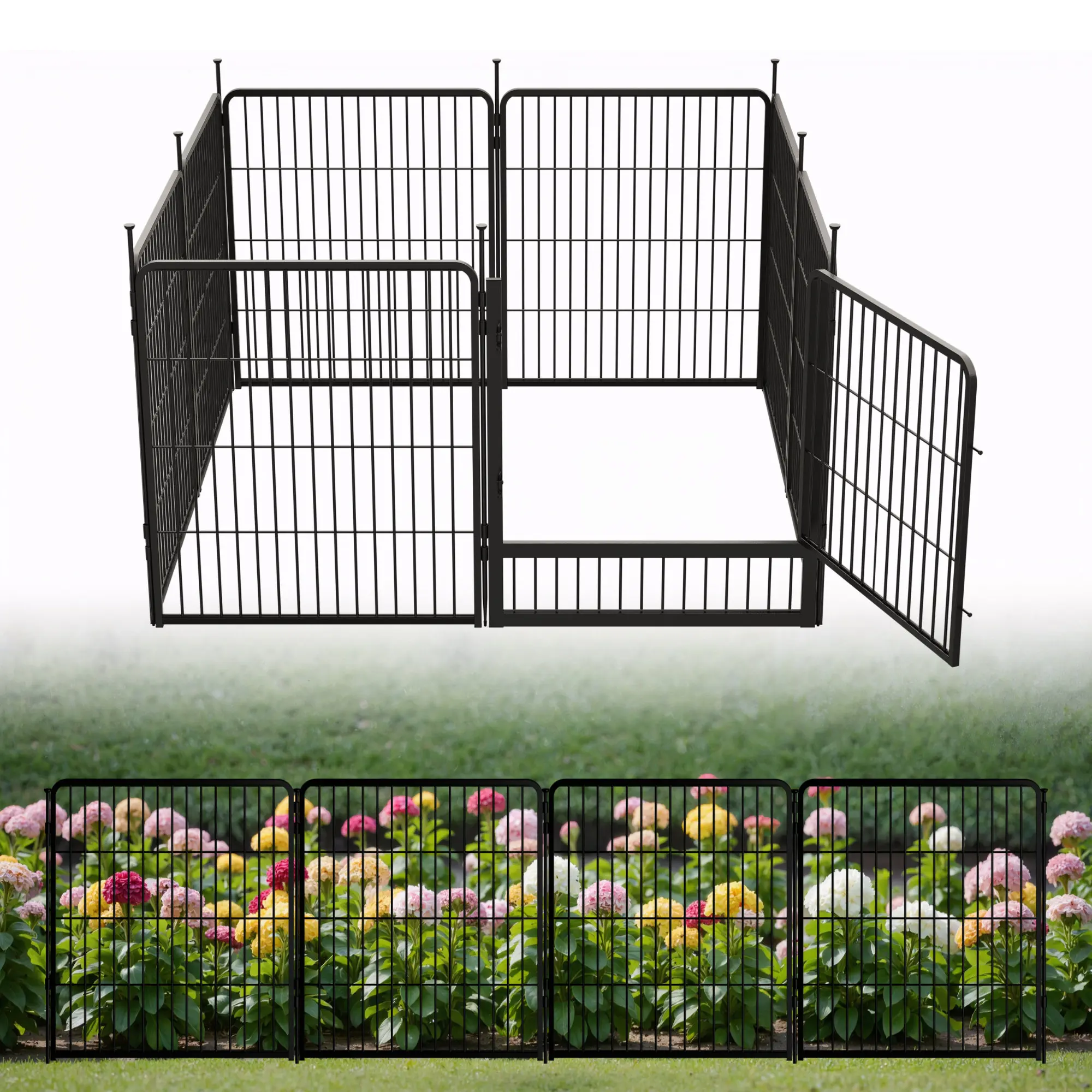 32 in(H) x 17.8 ft(L) 7 Panels + 1 Gate