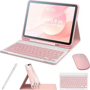 For iPad 10th Gen 2022 / iPad 11th Gen 2025 10.9 Inch A16,  Case with Detachable  Keyboard,   & Free Normal Capacitive Stylus, Multi-Angle Folio Stand Protective Cover