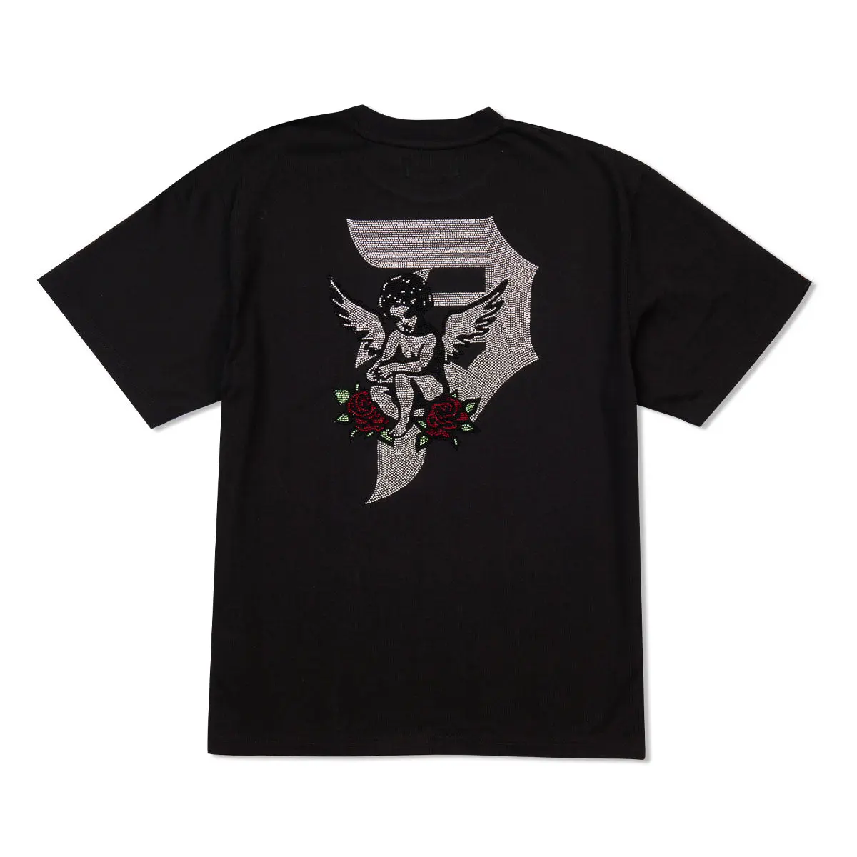 PRIMITIVE APPAREL Men's Reflect Boxy Fit T-Shirt, Heavyweight Casual Short Sleeve Cotton Top with Rhinestone Embellishment, Tshirt, Shortsleeve, Jersey