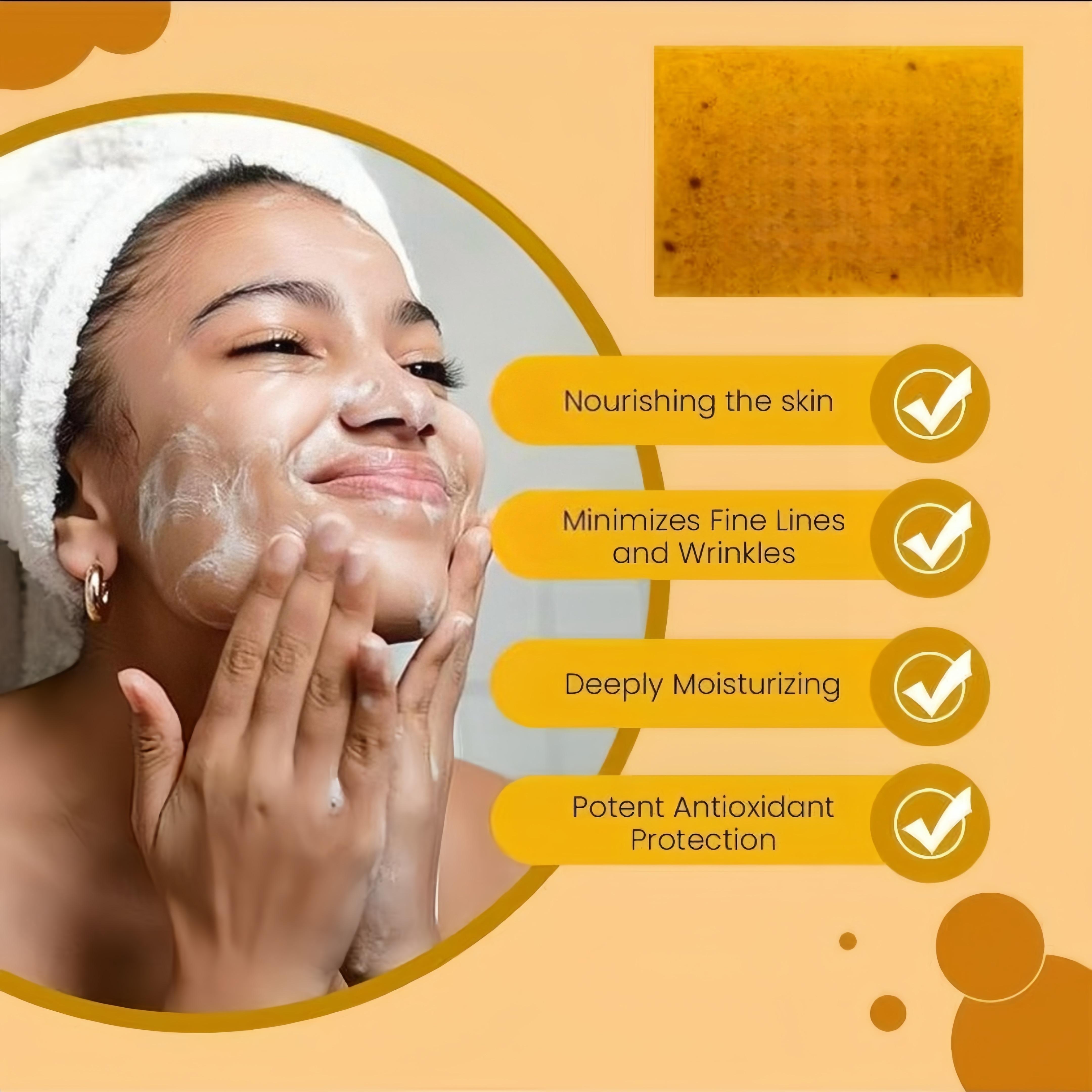3PCS Lemon Turmeric Kojic Acid Soap - Gentle Dark Spot Remover for Face Acne Cleanser Cream Cleansing turmeric soap Face Facial Skincare Radiant Comfort