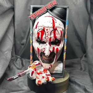 Art The Clown Hand Painted 3D Printed Book Nook Autographed by Actors with Certificate of Authenticity