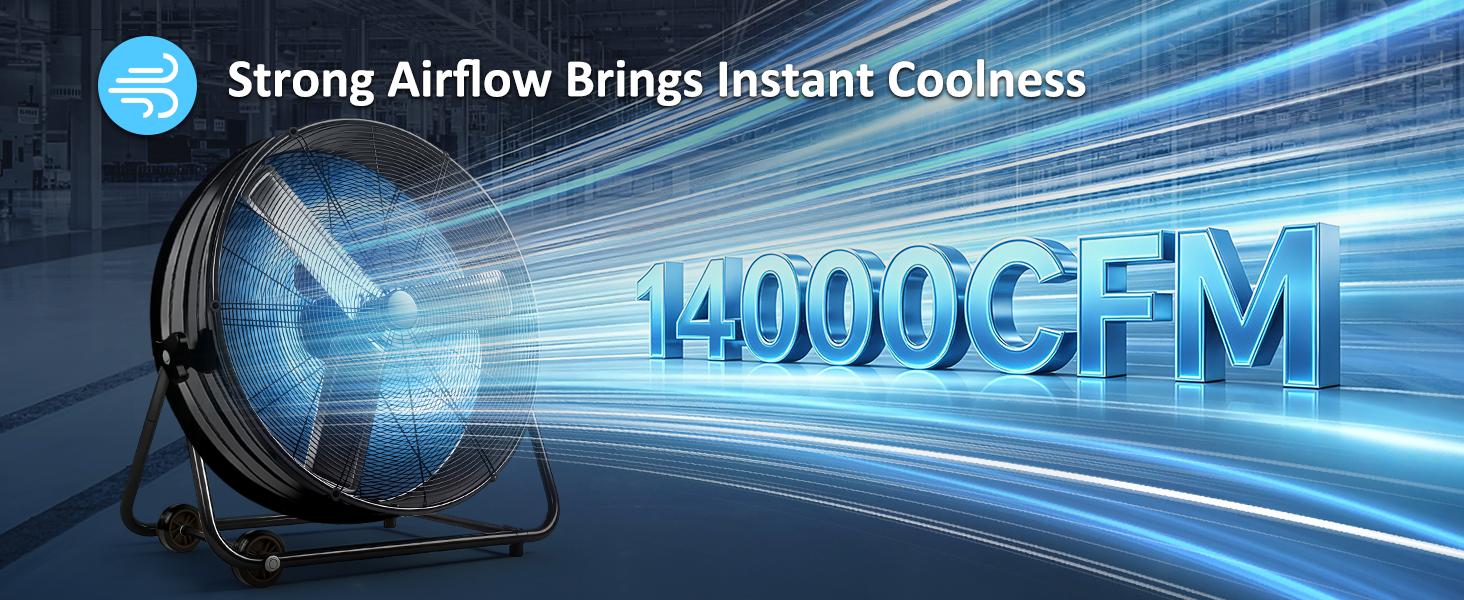 30 Inch High Velocity Drum Industrial Fan, 13000 CFM 3-Speed Air Circulation Fan for Garage, Warehouse, Workshop, Factory and Basement,dorm essentials,home essentials