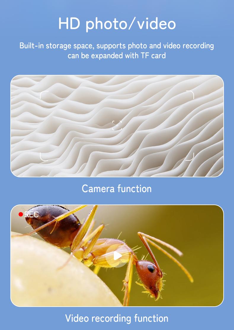 [TikTokShopBlackFriday] 1000X draagbare digitale microscoop met 4K 2'' IPS-scherm, USB-aangedreven draagbare microscoop voor kinderen en studenten, educatief wetenschappelijk speelgoed, compacte en duurzame kerstcadeaus