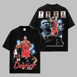 Derrick Rose Graphic Tee, D Rose Vintage Basketball Shirt, Chicago Number 1 Retro Streetwear T-Shirt, MVP Legend Oversized Unisex Fan Tee, Trending Sports Gift for Men Women US