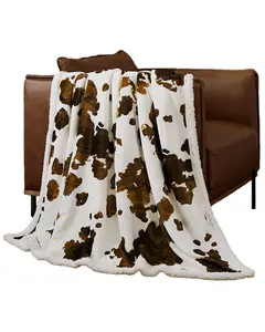 Hiend Accents Unisex Elsa Cowhide Campfire Sherpa Throw - Cf3067th-Os-Br