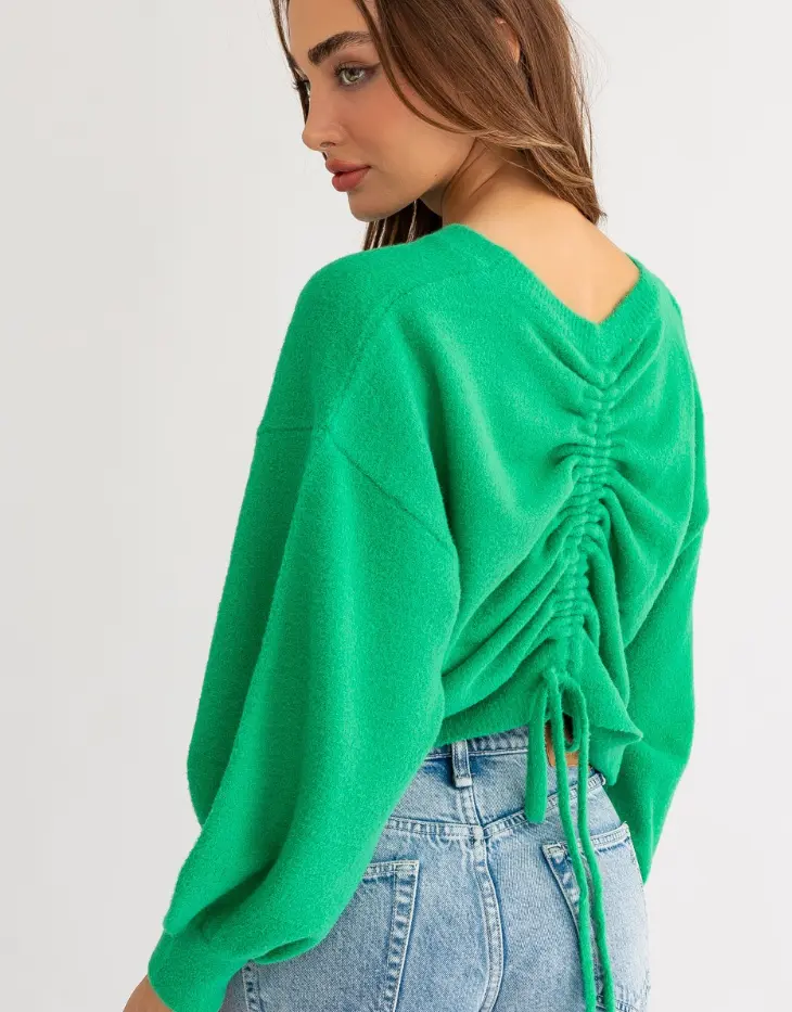 Le Lis Fuzzy Sweater with Back Ruching