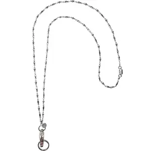 Stainless Steel Chain Women's Lanyard,  Breakaway Clasp,  Teacher ID Badge Card Holder  Keyring