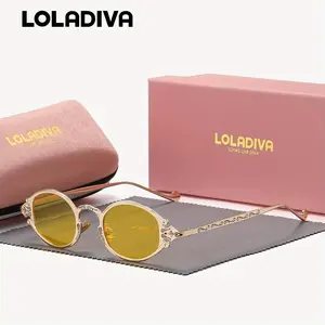 LolaDiva Unisex Retro Oval Full Frame Sunglasses for Outdoor Activities Suitable for fashionable dressing and driving UV400