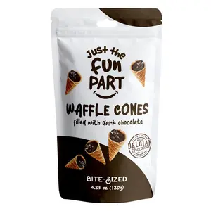 Just the Fun Part Mini Waffle Cones Filled With Dark Chocolate Snack Dessert
