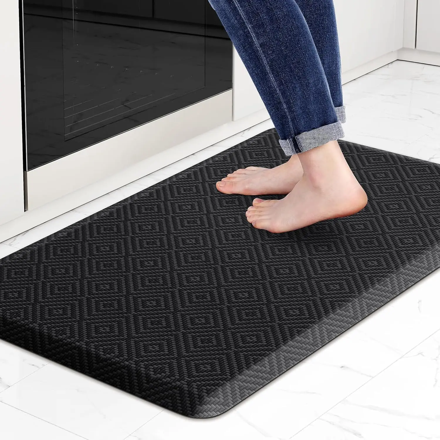 Kitchen Mat Cushioned Anti-Fatigue Floor Mat Water Resistant Non-Slip Mats and Rugs Standing and Comfort Desk Mats for House Sink Office Laundry