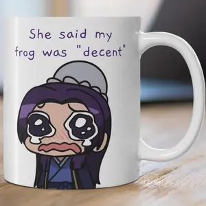 [TokiBearCo Original Design] Crying Jinshi Decent Sized Frog Cute Funny Anime Merch Manga Reader Otaku Mug Gift Ideas Apothecary Diaries gift cup Drinkware Ceramic
