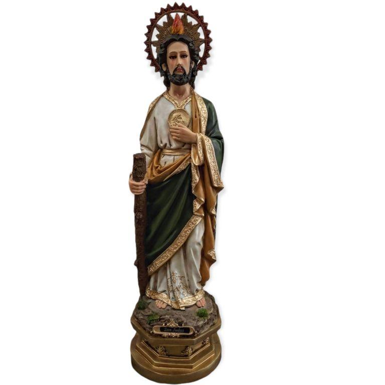 San Judas Tadeo 26" Inches Tall Classic Statue Saint Jude Standing Figure in Box New and Unopened Religious decor  Patron Saint Made In Mexico with Eyelashes