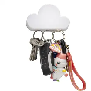 White Cloud Magnetic Wall Key Holder - Easy to Mount - Powerful  Keep Keychains and Loose Keys Securely in Place