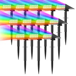 WELALO Solar Spot Lights Outdoor Color Changing, [7 Mode/6 Pack] Christmas Landscape Spotlights, Solar Lights Outdoor Waterproof,Led Powered Flood Light for Halloween Pathway Yard Garden Tree Walkway