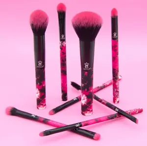 Moda Brush Neon Pink Tie Dye 8pc Makeup Brush Kit