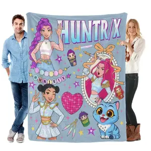 K-Pop Soft Flannel Blanket for Sofa, Bed & Office | Perfect Gift for K-pop & Anime Lovers cozy flannel blanket Comfortable,It is an excellent gift for children, family and friends