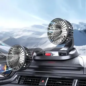 360° Rotating Dual Head Car Fan, USB Powered Adjustable Car Fan, Car Electrical Appliances for RVs and Vehicles