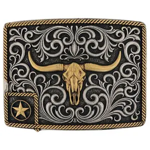 Montana Silversmiths Lonestar Longhorn Attitude Belt Buckle A984P