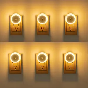 6 Pack Night Light, LED Night Lights Plug into wall with Dusk to Dawn sensors, Plug in Night Lights for Kids Room, Bedroom, Bathroom, Baby Nursery,Stair Lights, Hallway Light, Warm White