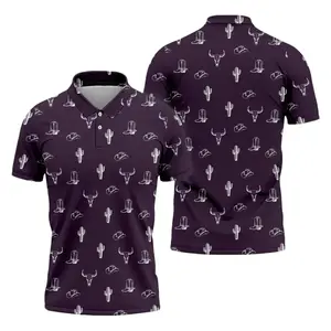 Men’s Cowboy Inspired Golf Polo – Desert Pattern Casual Golf Shirt