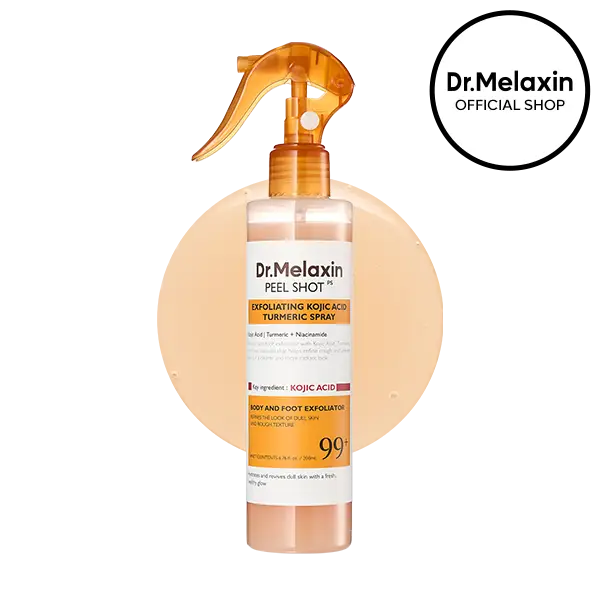 Drmelaxin Official Peel Shot Keratin Care Kojic Acid Turmeric Spray 200ml Pore Clearing Exfoliating Formula