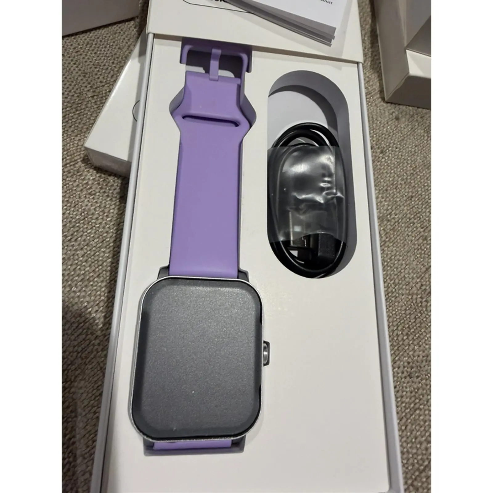 TechWear Smartwatch with Purple Strap and Black Case - Ideal for Daily Use and Style