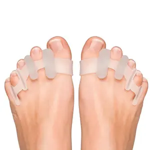 Toe Spacers for Women & Men – Gel Toe Separators for Bunion Relief, Foot Alignment & Pain Comfort (2 Pack, White)