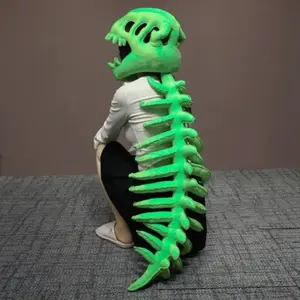 Soft Dinosaur Skeleton Headgear Realistic 3D Design Dino Hat Huge Size Creative Stuffed Animal Bone Set Halloween Costume