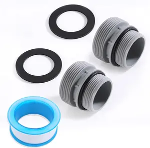 Swimming Pool Hose Adapter 1 1/4 to 1 1/2 inch, (Convert 40mm F NPT to 1.5 inch standard hose) converting pool pumps, filters, heat pumps to 1 1/2 inch hose with screw-on nut.(2 pack)