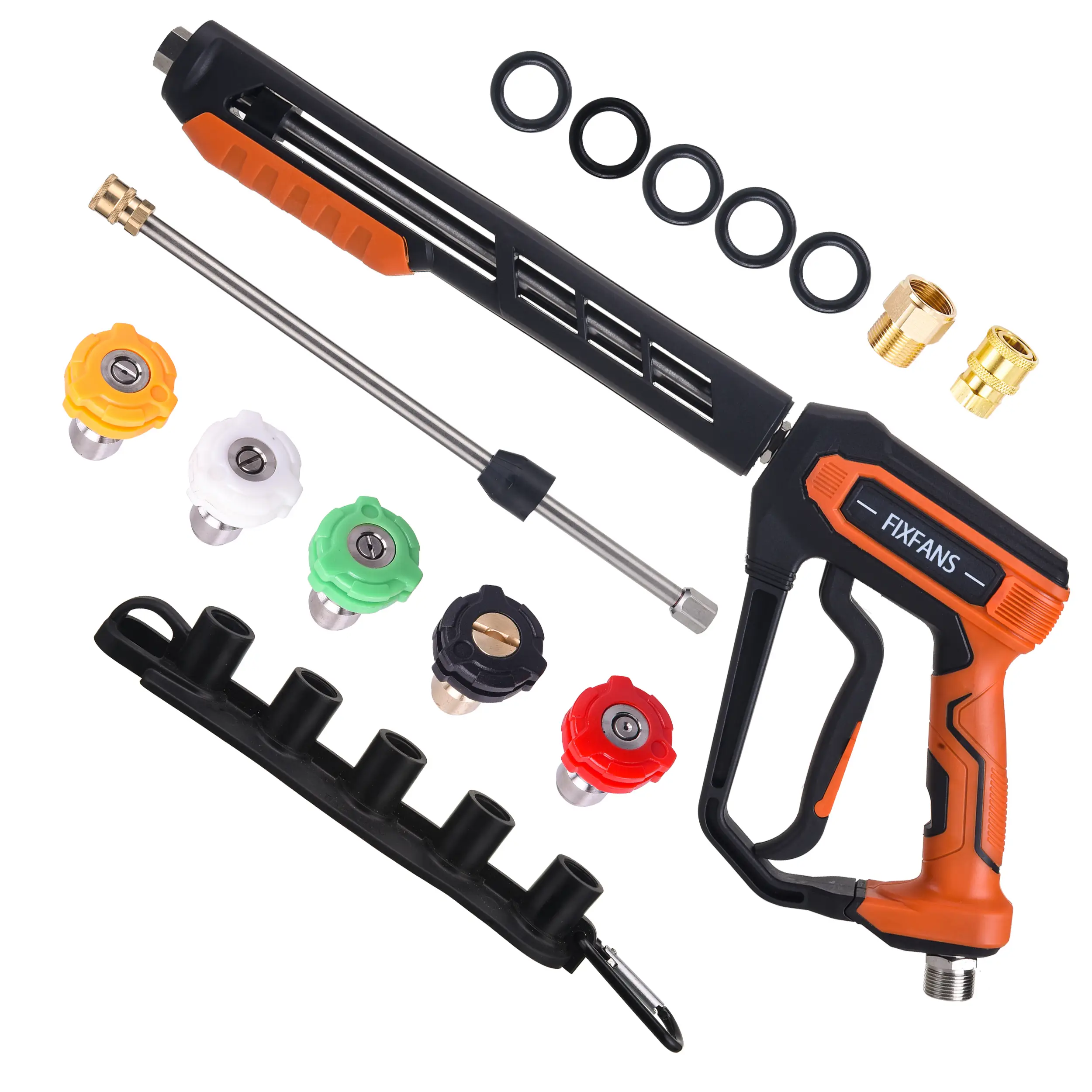 Pressure Washer Handheld Water Spray Tool Kit, 4000PSI Power Washer Handle Handheld Water Spray Tool with Replacement Wand Extension, High Pressure Ha