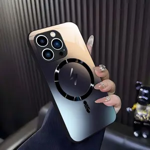 Luxury Ombre Gradient MagSafe Case – Futuristic Metallic Glossy Magnetic Cover for iPhone 12 Pro — 975
