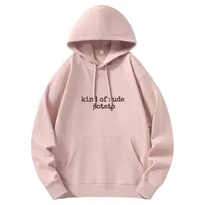 Holafish Trendy Queen "Kind Of Rude Potato" Pattern Oversized Hoodies Fleece Sweatshirts Fall Fashion 2025 Pullover Sweaters Winter Clothes