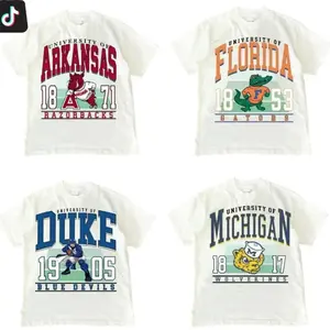 Custom College WHITE T-SHIRT Vintage  College 90S All Teams Sport Football Basketball Classic men graphic tees, Unisex men gifts, streetwear funny tshirt Hand-Drawn T-Shirt 461