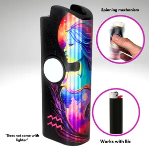 FLKR LYTR: Aquarius Fidget Spinner lighter Case Must Have Accessory for Bic Lighter