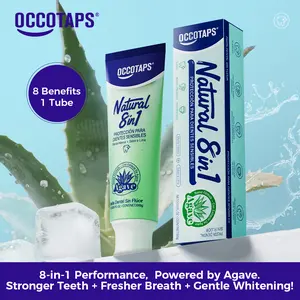 OCCOTAPS Agave Natural Herbal Toothpaste | Blue Agave Extract | Whitens Teeth & Strengthens Enamel |Fluoride-Free | Probiotics + Mint | With Niacinamide