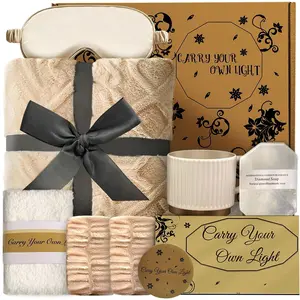 Box for Mom & Women, & Relaxation Set with 40"x60" Blanket,Pampering Presents for Birthday or Thank You from Daughter Son, Mother's Day/Birthday/Anniversary Present for women