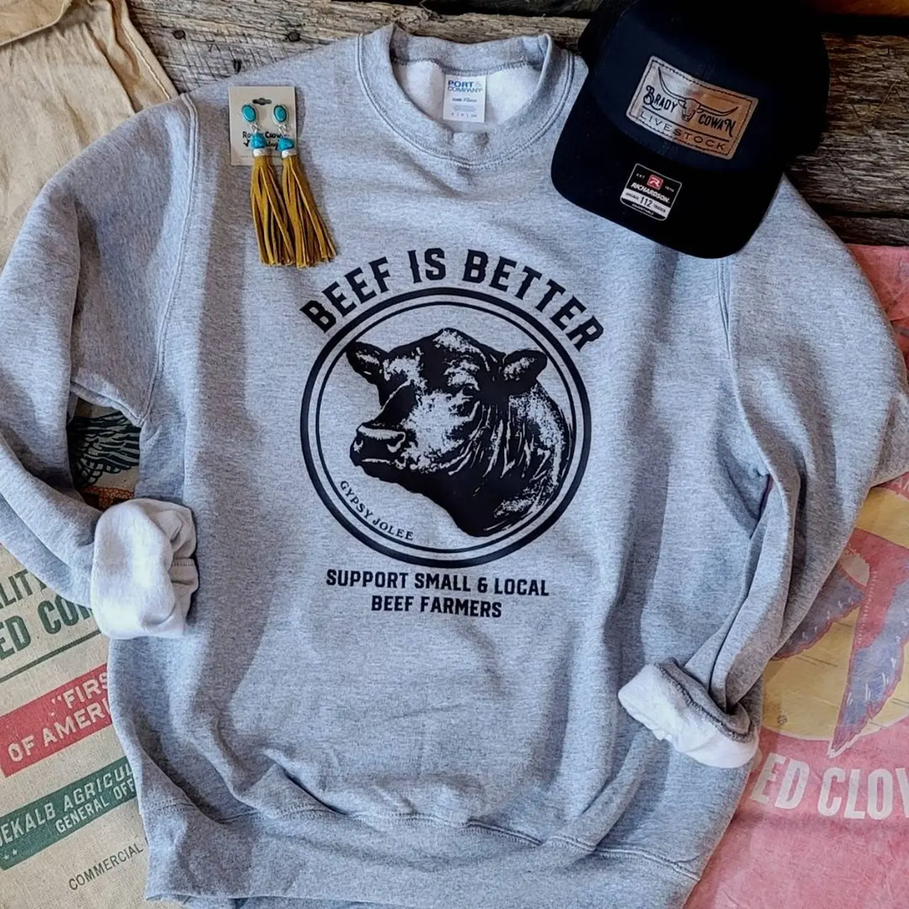 Better Beef Sweatshirt, Support Your Local Farmers, Farmers Daughter Gifts, Farmers Wife Gifts, Agriculture, Agriculture Shirt, Ag Shirt TKM6W