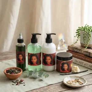Mama Hair Set - Green Shampoo, Conditionner, Oi & Pommade for strong, Healthy Hair Body Care Sets Body Beauty Set