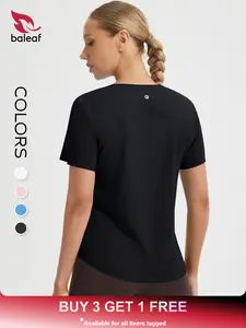 BALEAF Ice Cooling Athletic Shirts for Women UPF 50+ Workout Tops Running Short Sleeve Tennis Breathable Quick Dry Moisture Wicking Stretch Loose Fit Lightweight Sun Protection Casual Tops for Gym Hiking Travel Outdoor Summer Daily Multi Purpose Female