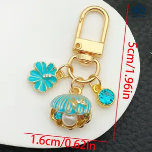 Ocean style oil drop keychain|Seashell / Seahorse Jellyfish Bag Pendant