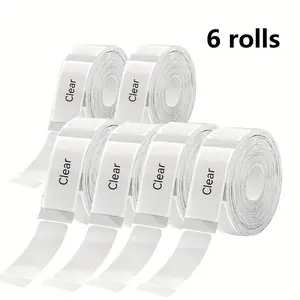 960 sheets of 6-roll hot press adhesive labels, size (15x30mm) 160 labels/roll, transparent self-adhesive thermal paper, suitable for small businesses, home offices, and clothing labels - glossy surface | glossy surface label | easy to peel label,